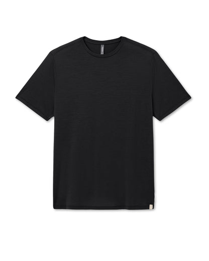 Short Sleeve Merino Wool Tee Men's Black Knit Shirt - Vuori