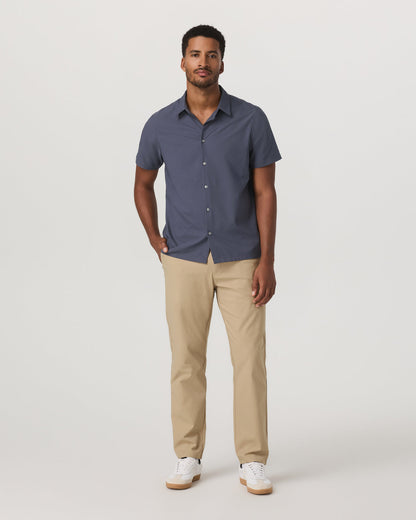 Short Sleeve Manhattan Button Down Men's Azure Shirt - Vuori