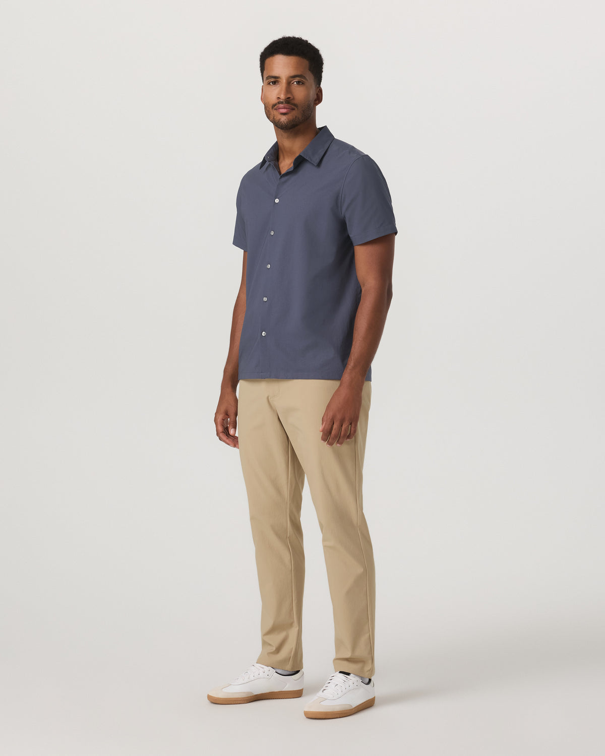 Short Sleeve Manhattan Button Down Men's Azure Shirt - Vuori