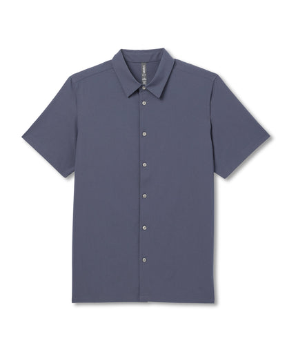 Short Sleeve Manhattan Button Down Men's Azure Shirt - Vuori