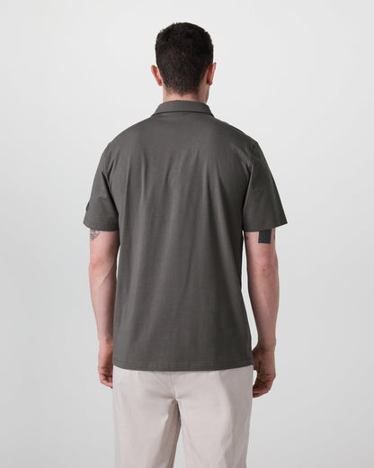 Short Sleeve Feather Polo Warm Grey - Vuori