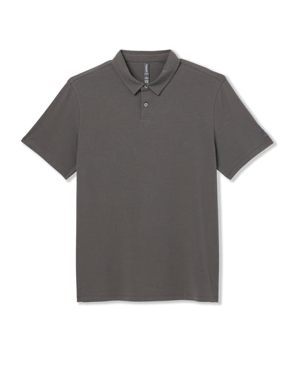 Short Sleeve Feather Polo Warm Grey - Vuori