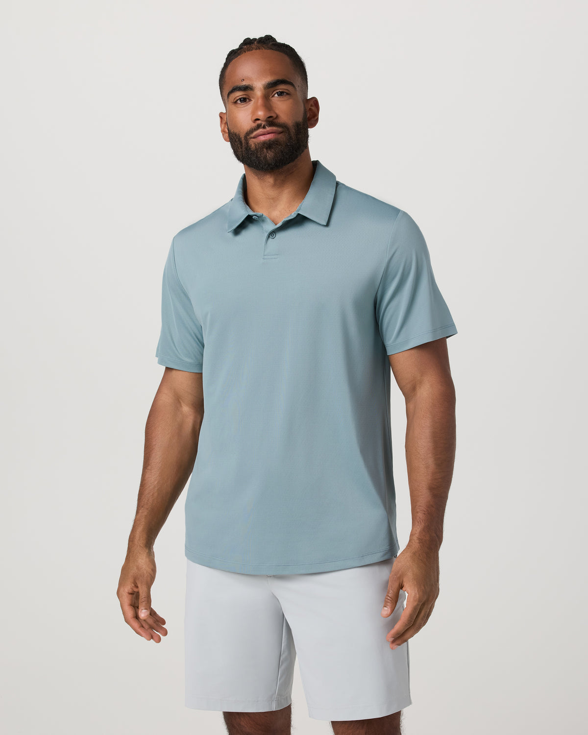 Short Sleeve Viewpoint Polo 2.0 Men's Mist Polo Shirt - Vuori