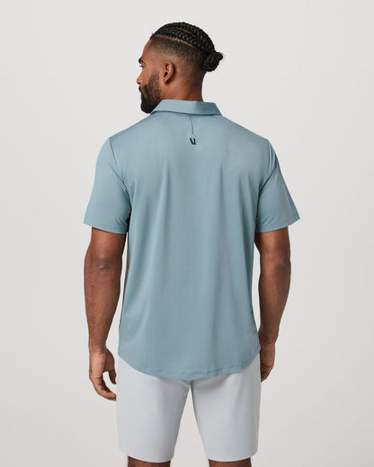Short Sleeve Viewpoint Polo 2.0 Men's Mist Polo Shirt - Vuori