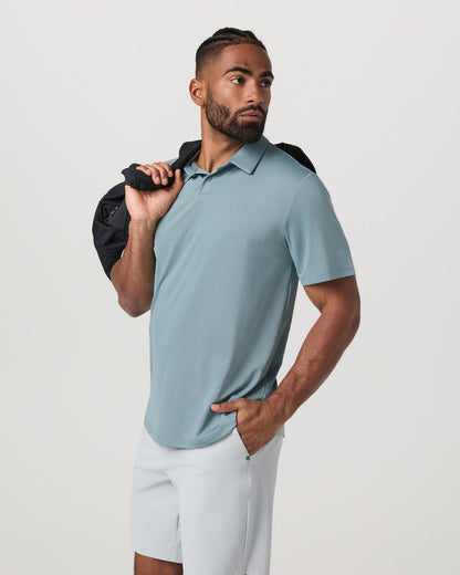 Short Sleeve Viewpoint Polo 2.0 Men's Mist Polo Shirt - Vuori
