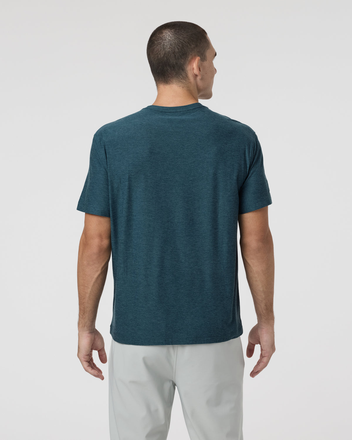 Short Sleeve Strato Pocket Tee - Relaxed Fit Light Deep Sea Heather - Vuori