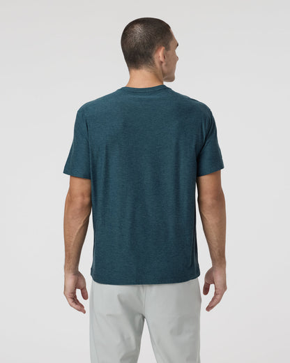 Short Sleeve Strato Pocket Tee - Relaxed Fit Light Deep Sea Heather - Vuori