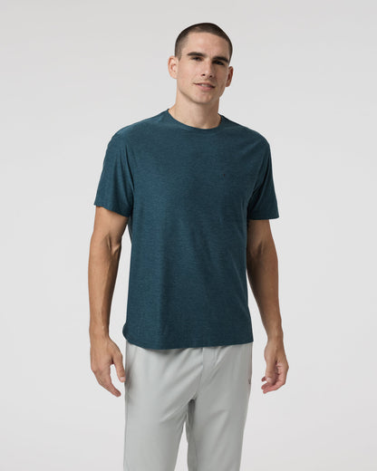 Short Sleeve Strato Pocket Tee - Relaxed Fit Light Deep Sea Heather - Vuori