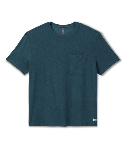 Short Sleeve Strato Pocket Tee - Relaxed Fit Light Deep Sea Heather - Vuori