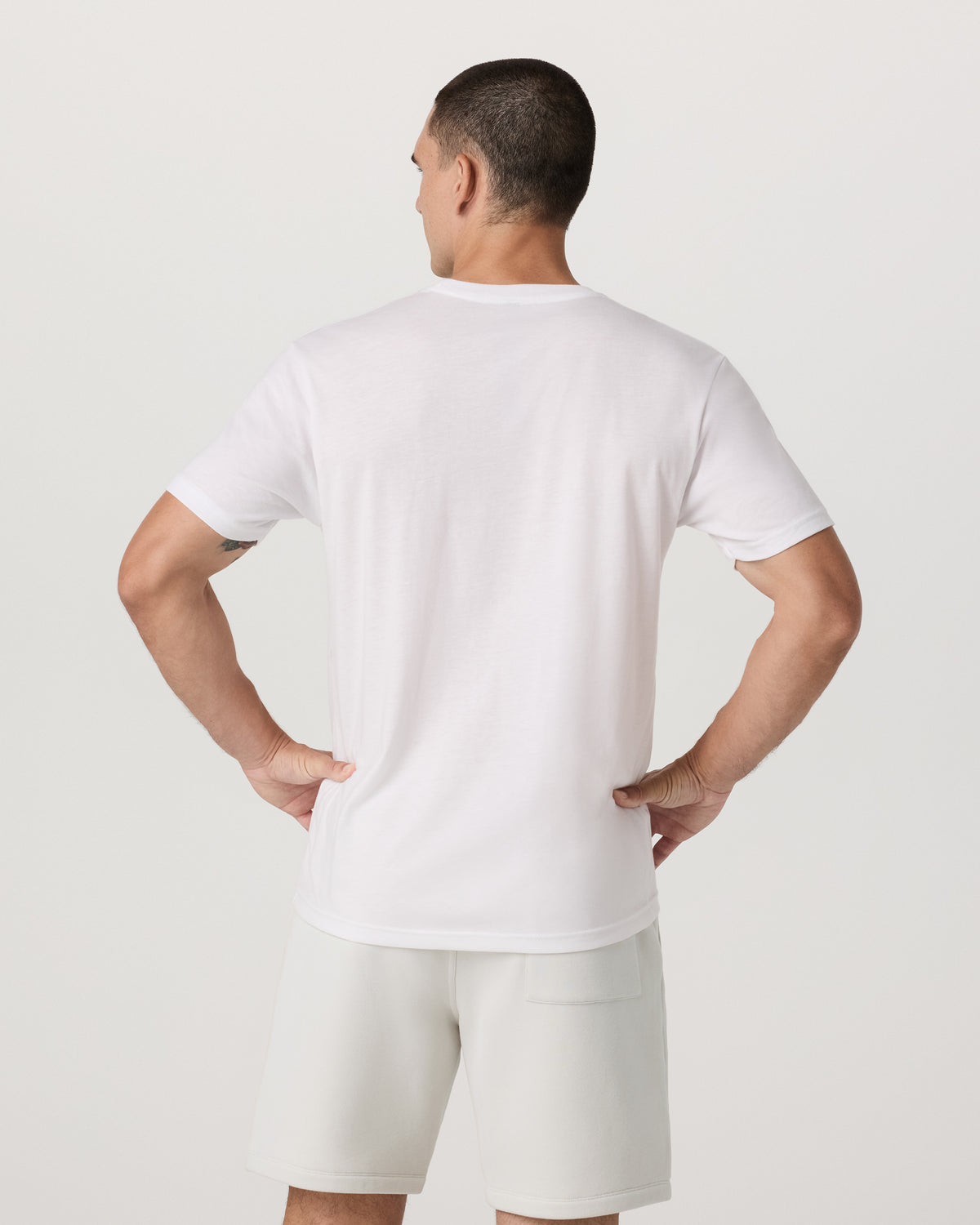 V1 Vuori Wordmark Logo Tee Men's White Logo T-Shirt - Vuori