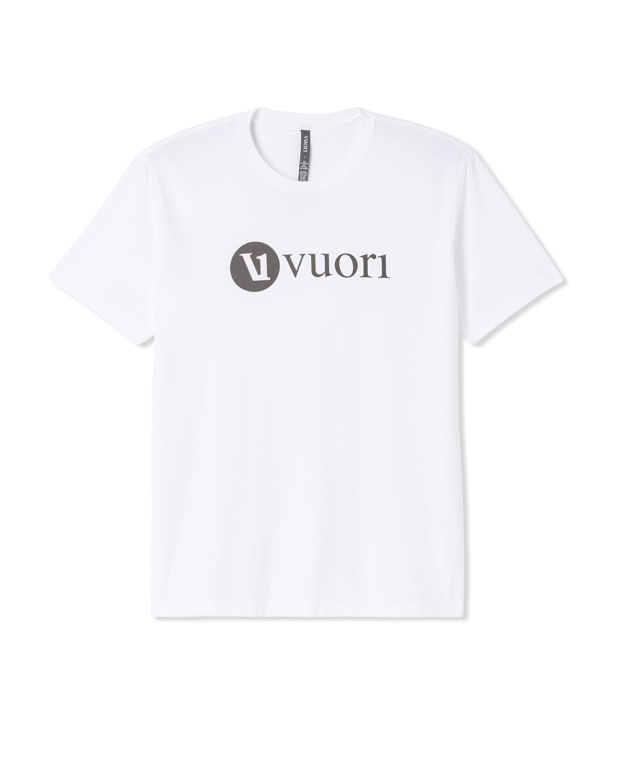 V1 Vuori Wordmark Logo Tee Men's White Logo T-Shirt - Vuori