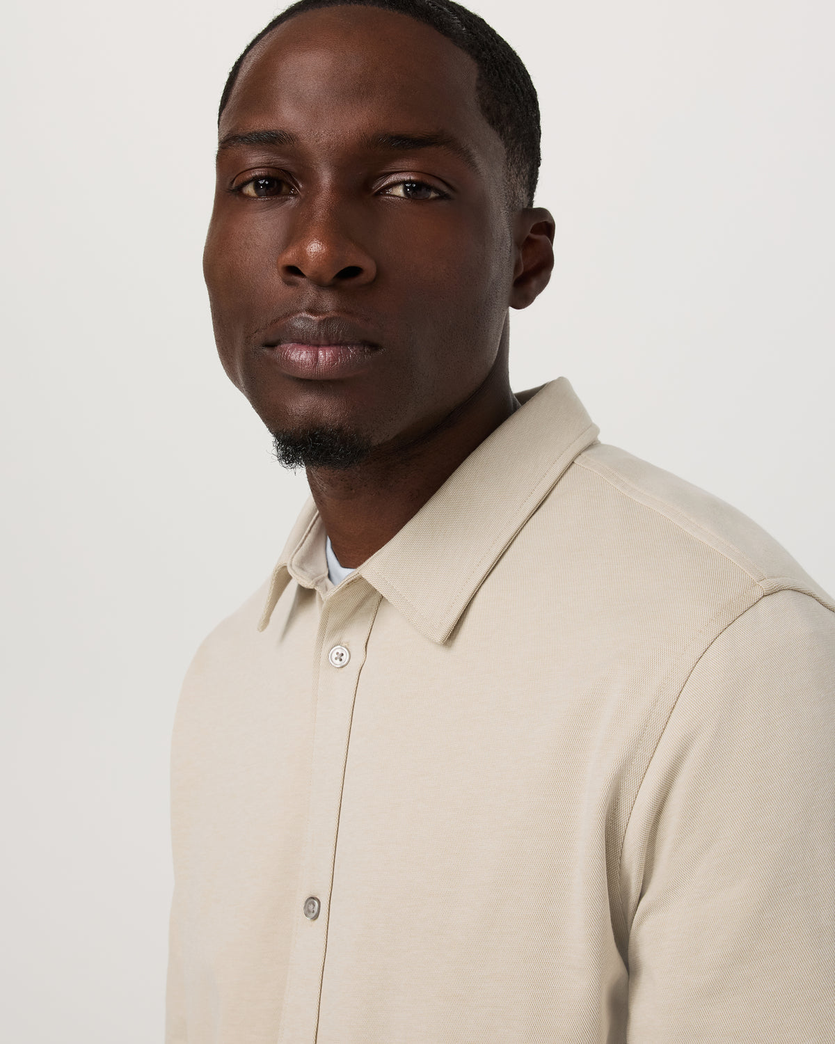 Long Sleeve Knit Oxford Button Down Men's Trench Shirt - Vuori
