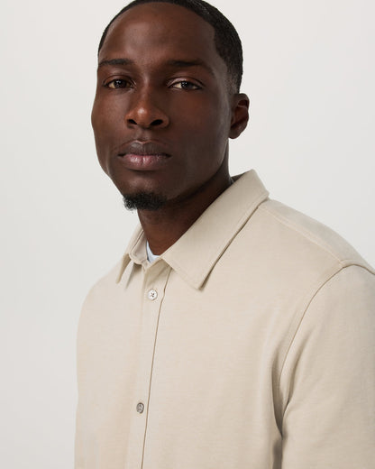 Long Sleeve Knit Oxford Button Down Men's Trench Shirt - Vuori