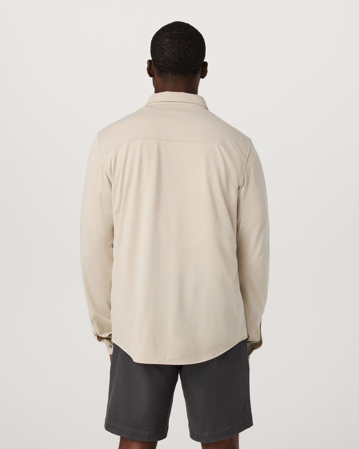 Long Sleeve Knit Oxford Button Down Men's Trench Shirt - Vuori