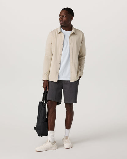 Long Sleeve Knit Oxford Button Down Men's Trench Shirt - Vuori