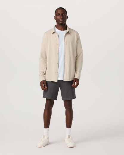 Long Sleeve Knit Oxford Button Down Men's Trench Shirt - Vuori