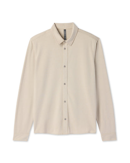 Long Sleeve Knit Oxford Button Down Men's Trench Shirt - Vuori