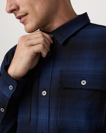 Long Sleeve Flannel Button Down Men's Blue Coast Shirt - Vuori