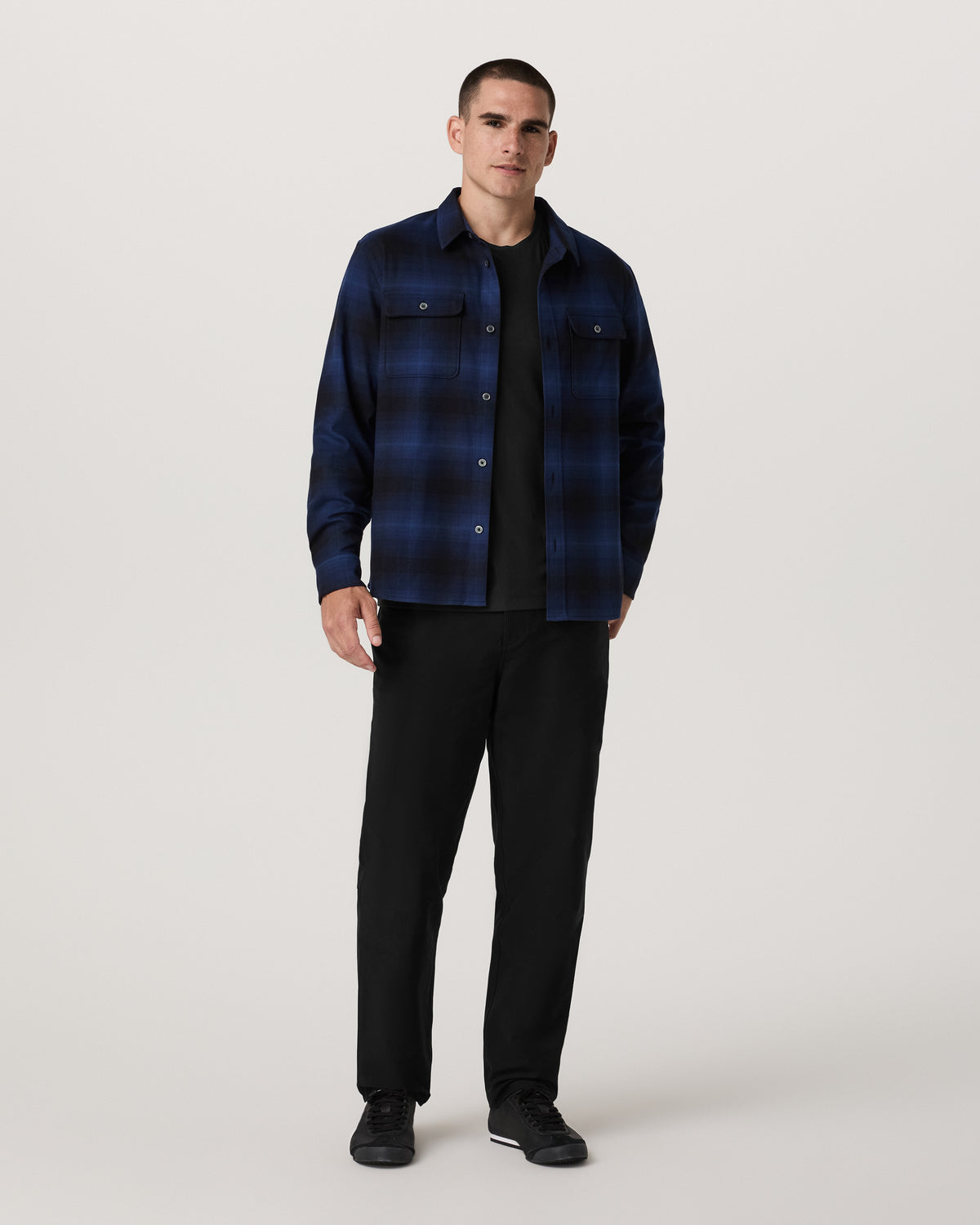 Long Sleeve Flannel Button Down Men's Blue Coast Shirt - Vuori