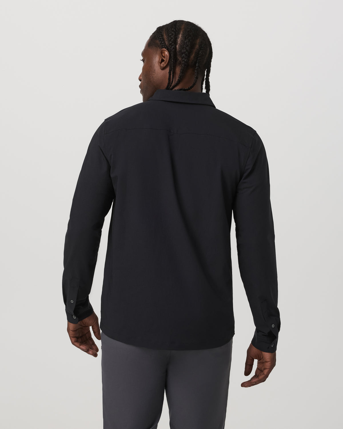 Long Sleeve Manhattan Button Down Men's Black Shirt - Vuori