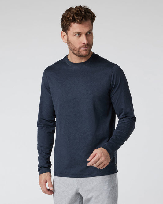 Long Sleeve Ponto Performance Tee Midnight Heather - Vuori