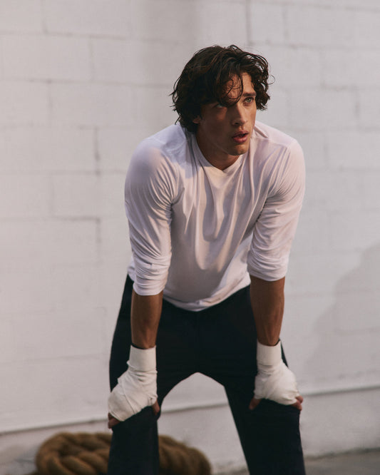 Long Sleeve Strato Tech Tee Men's White Shirt - Vuori