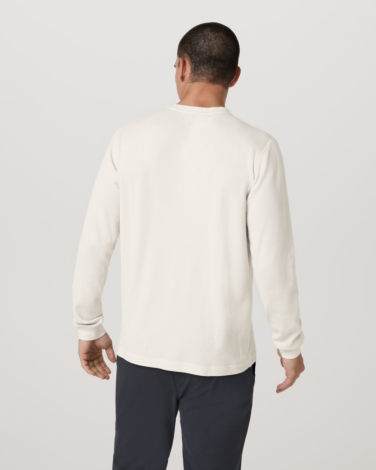 Waffle Henley Men's Marshmallow Henley Top - Vuori
