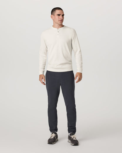 Waffle Henley Men's Marshmallow Henley Top - Vuori
