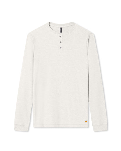 Waffle Henley Men's Marshmallow Henley Top - Vuori
