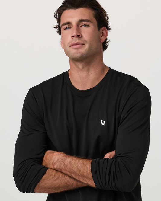 Men's Long Sleeve Clearview Seamless Tee Black - Vuori