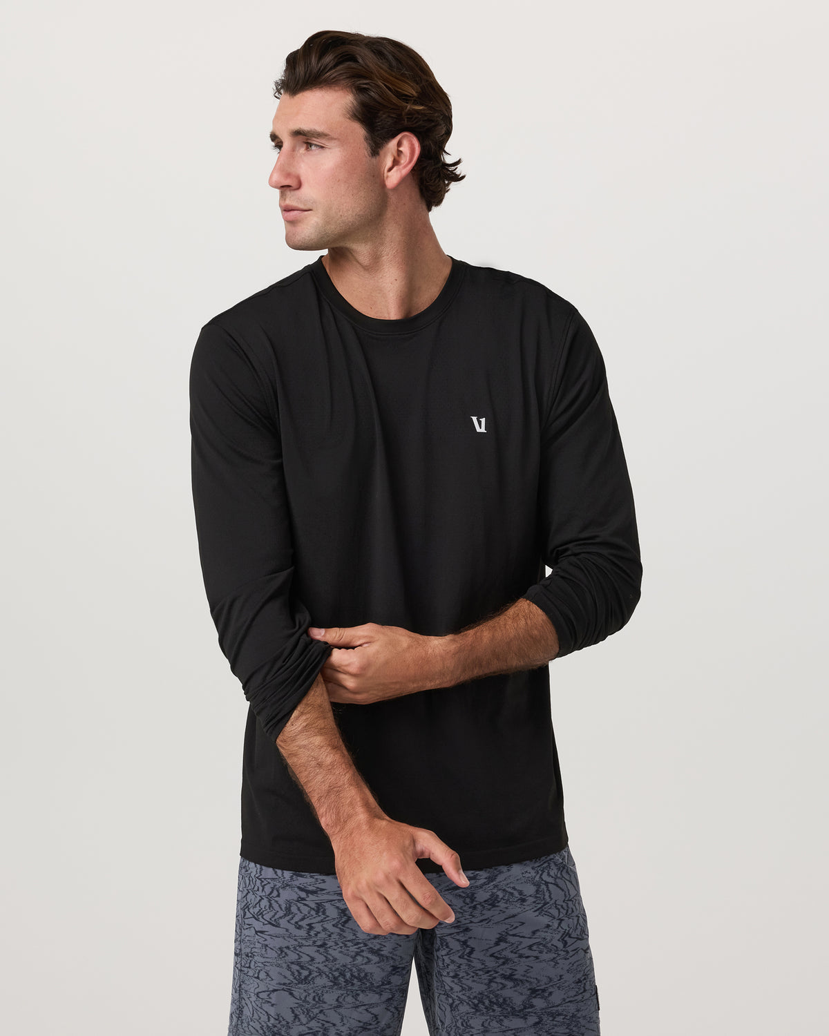 Men's Long Sleeve Clearview Seamless Tee Black - Vuori