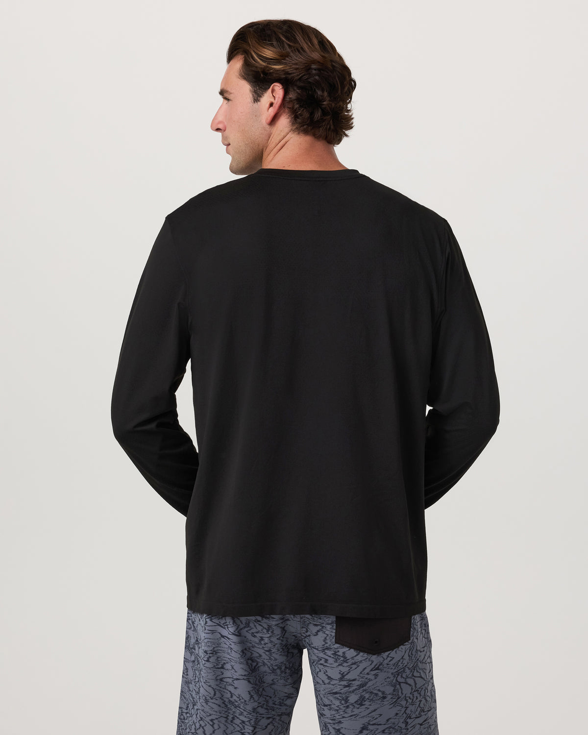 Men's Long Sleeve Clearview Seamless Tee Black - Vuori