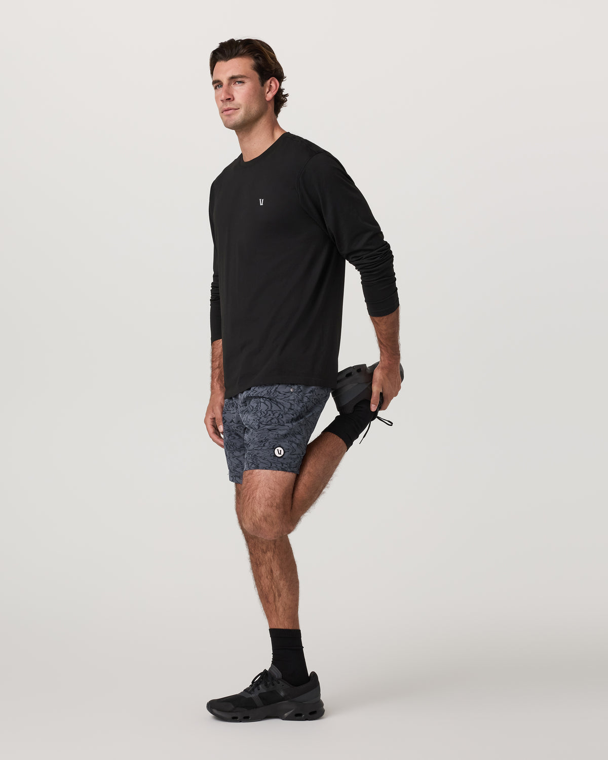 Men's Long Sleeve Clearview Seamless Tee Black - Vuori