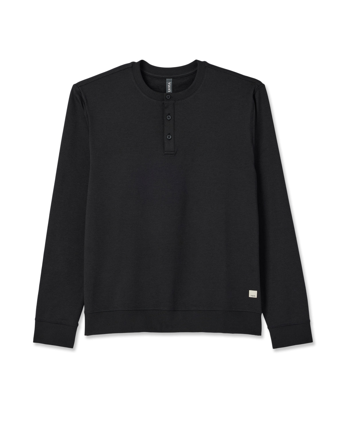 Long Sleeve Coronado Henley - Relaxed Black Heather - Vuori