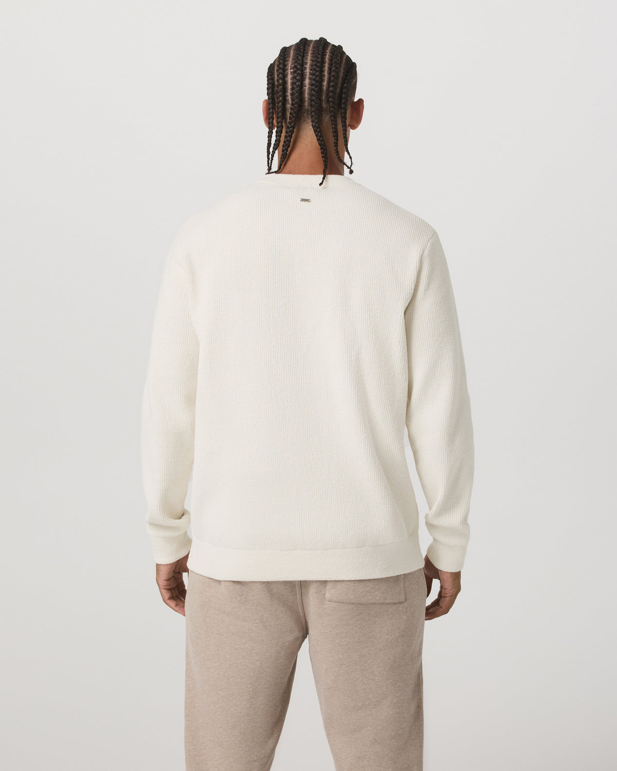 Midweight Rib Sweater Men's Ivory Ribbed Knit Sweater - Vuori