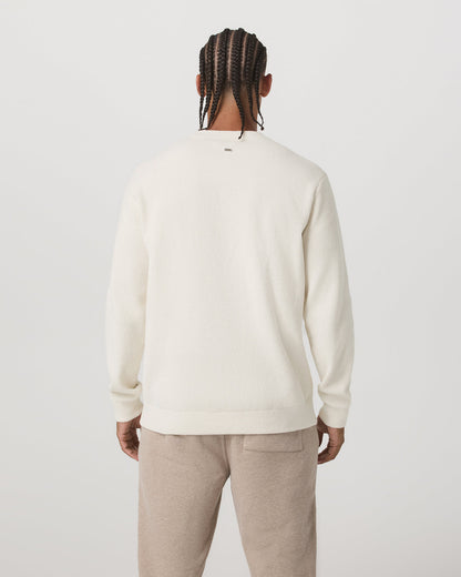 Midweight Rib Sweater Men's Ivory Ribbed Knit Sweater - Vuori