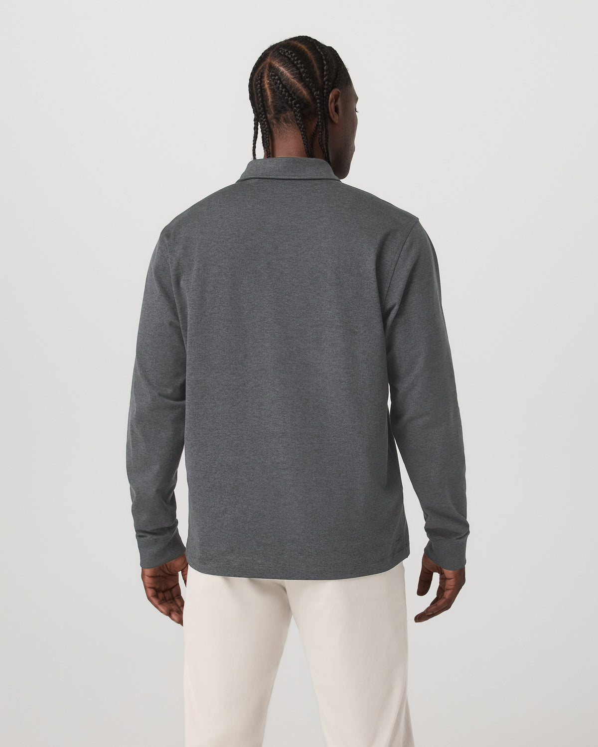 Men's Long Sleeve Coronado Rugby Charcoal Heather - Vuori
