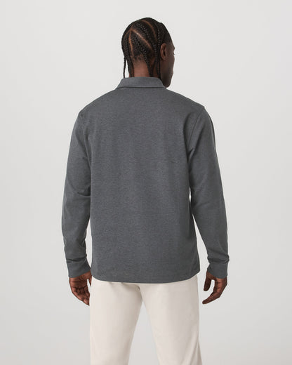 Men's Long Sleeve Coronado Rugby Charcoal Heather - Vuori