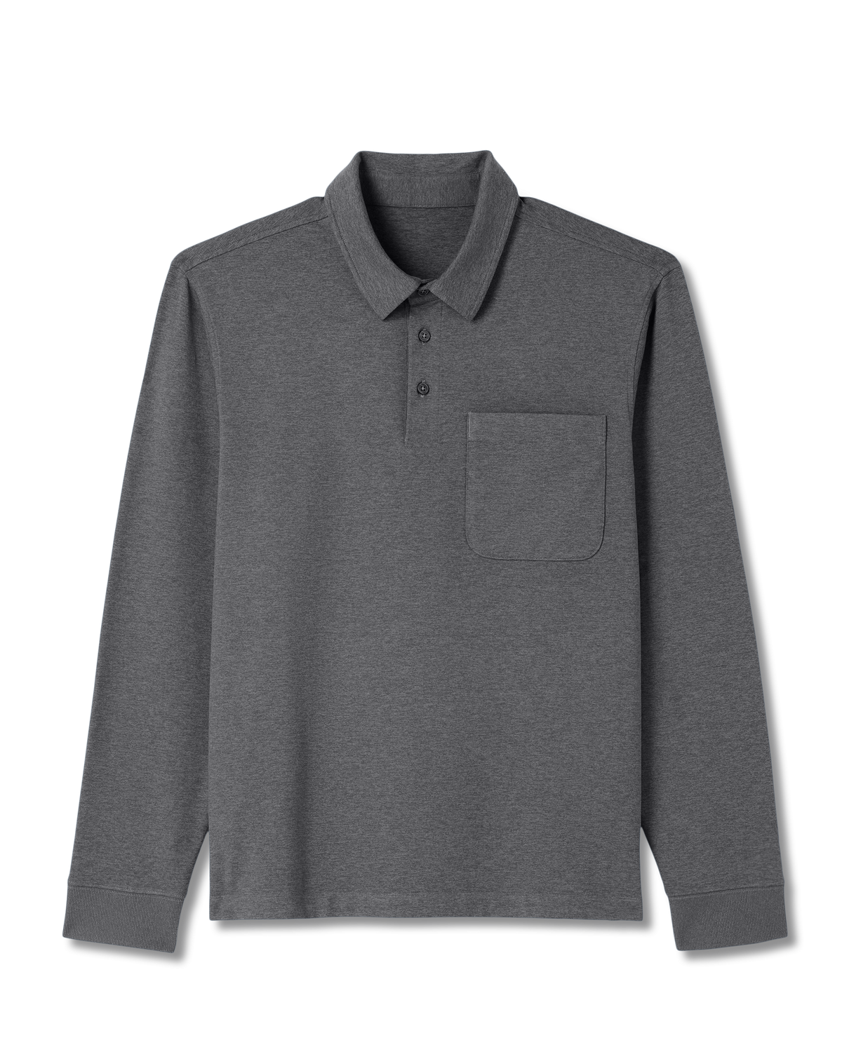 Men's Long Sleeve Coronado Rugby Charcoal Heather - Vuori