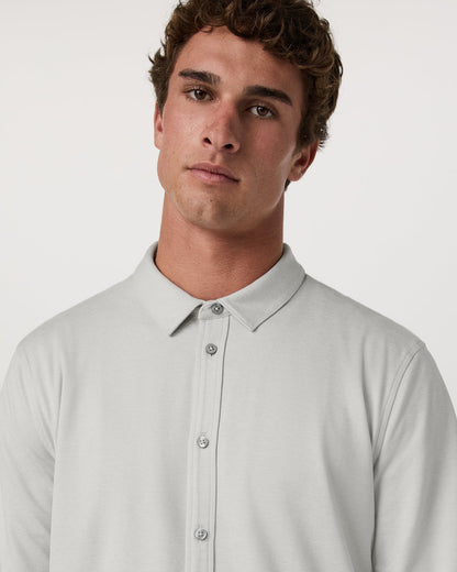 Men's Long Sleeve Ponto Button Down Salt Heather - Vuori