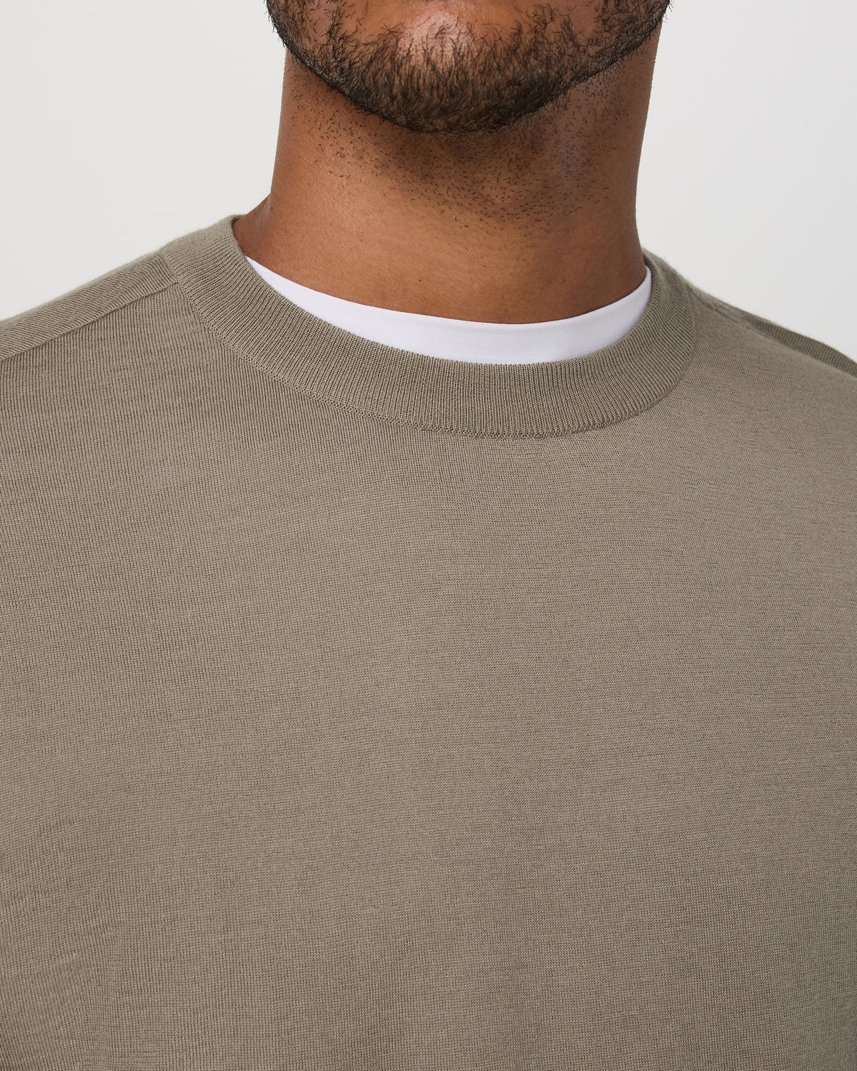 Merino Fine Gauge Wool Sweater Men's Taupe Sweater - Vuori