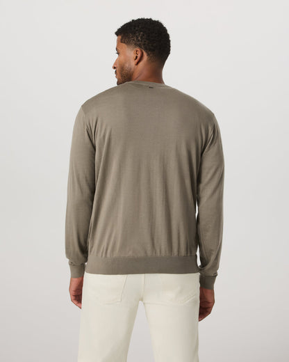Merino Fine Gauge Wool Sweater Men's Taupe Sweater - Vuori