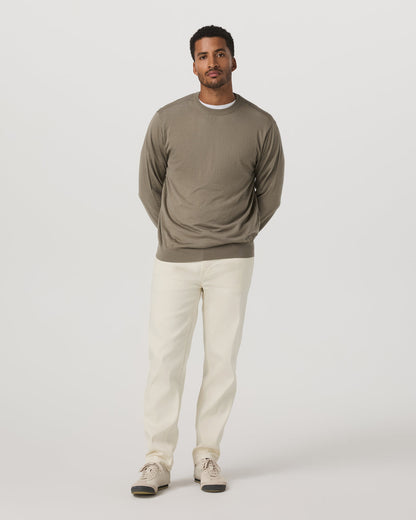 Merino Fine Gauge Wool Sweater Men's Taupe Sweater - Vuori