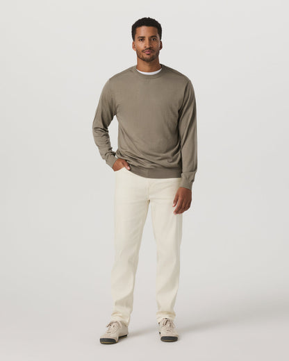 Merino Fine Gauge Wool Sweater Men's Taupe Sweater - Vuori
