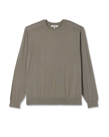 Merino Fine Gauge Wool Sweater Men's Taupe Sweater - Vuori