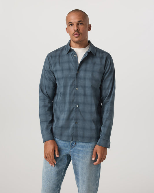 Long Sleeve Plaid Button Down Shirt Men's Abyss Shirt - Vuori