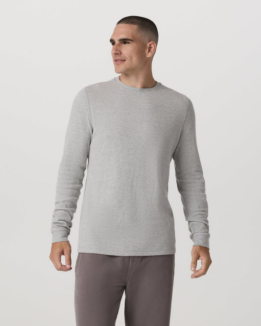 Waffle Crew Men's Light Grey Thermal Shirt - Vuori