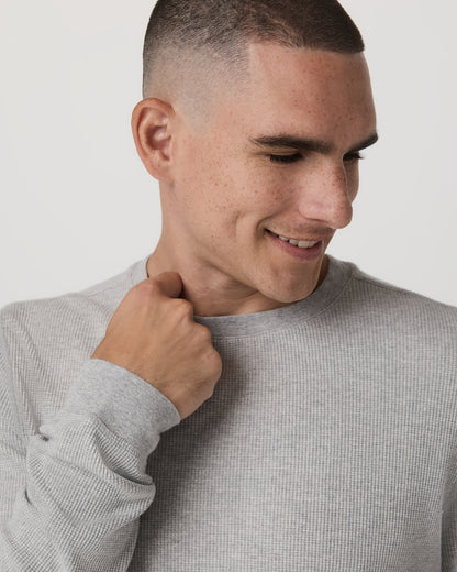 Waffle Crew Men's Light Grey Thermal Shirt - Vuori