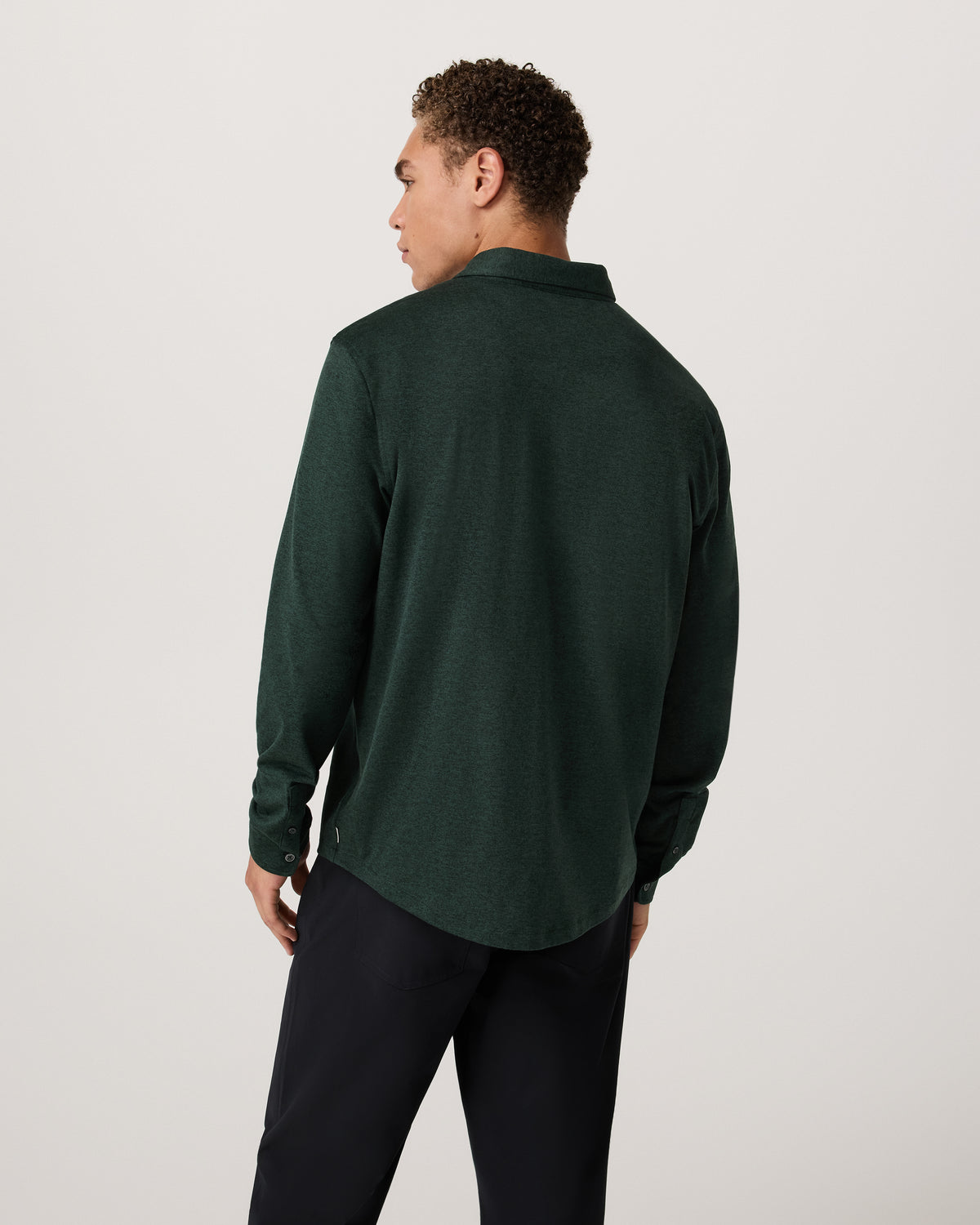 Men's Long Sleeve Ponto Button Down Evergreen Heather - Vuori