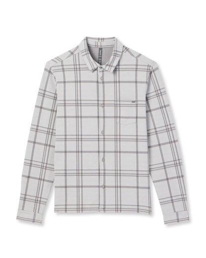 Seaview Plaid Buttondown Shirt Frost Grey - Vuori